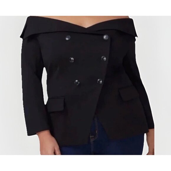 Lane Bryant Off The Shoulder Ponte Blazer Womens Plus Size 18 Chic Career Spring - Picture 2 of 7